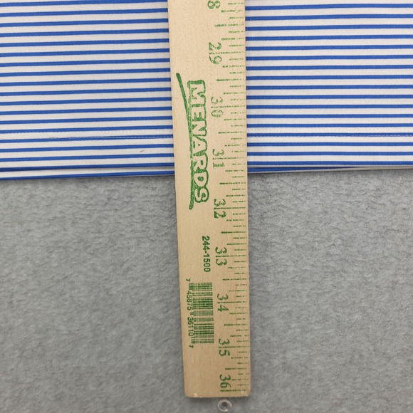 Nike Dri-Fit Polo Golfr Shirt Men's XL Blue White Stiped Standard Fit Polyester‎ - Picture 8 of 12